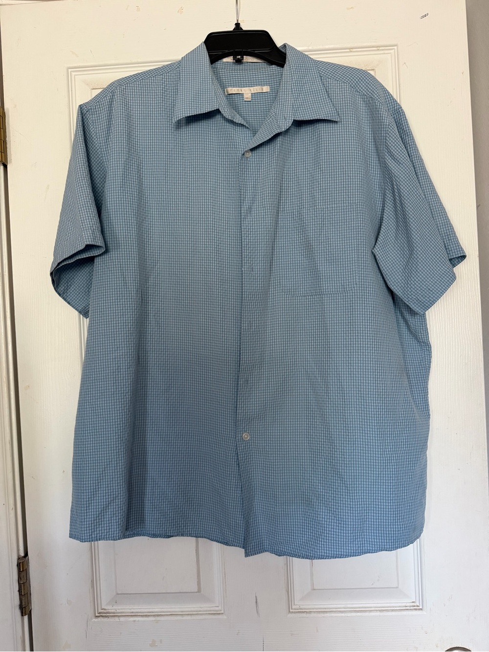 Perry Ellis Light Blue Short-Sleeve Button-Down Shirt